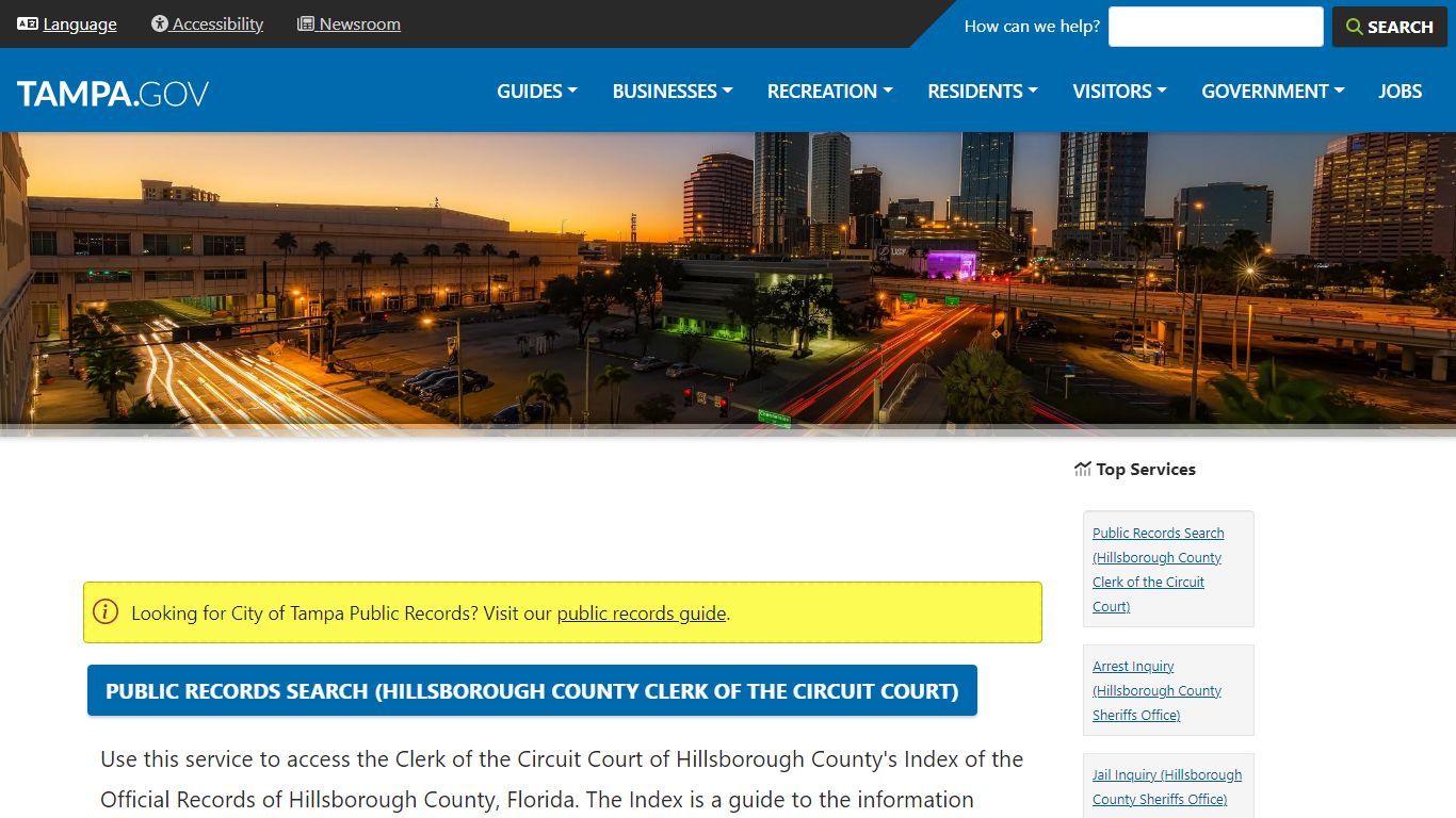 Public Records Search (Hillsborough County Clerk of the Circuit Court ...